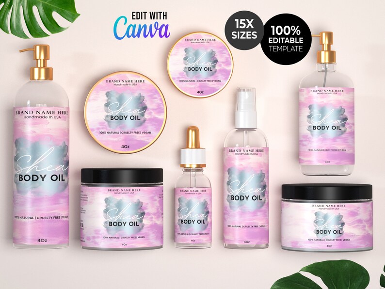 Printable Skin Care Product Label Template Personalisable Etsy