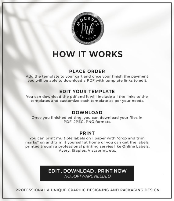 DIY Candle Label Template Tin Candle Label Custom Product - Etsy