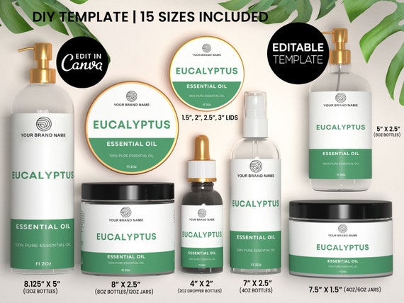 Eucalyptus Printable Skin Care Product Label Template | Etsy