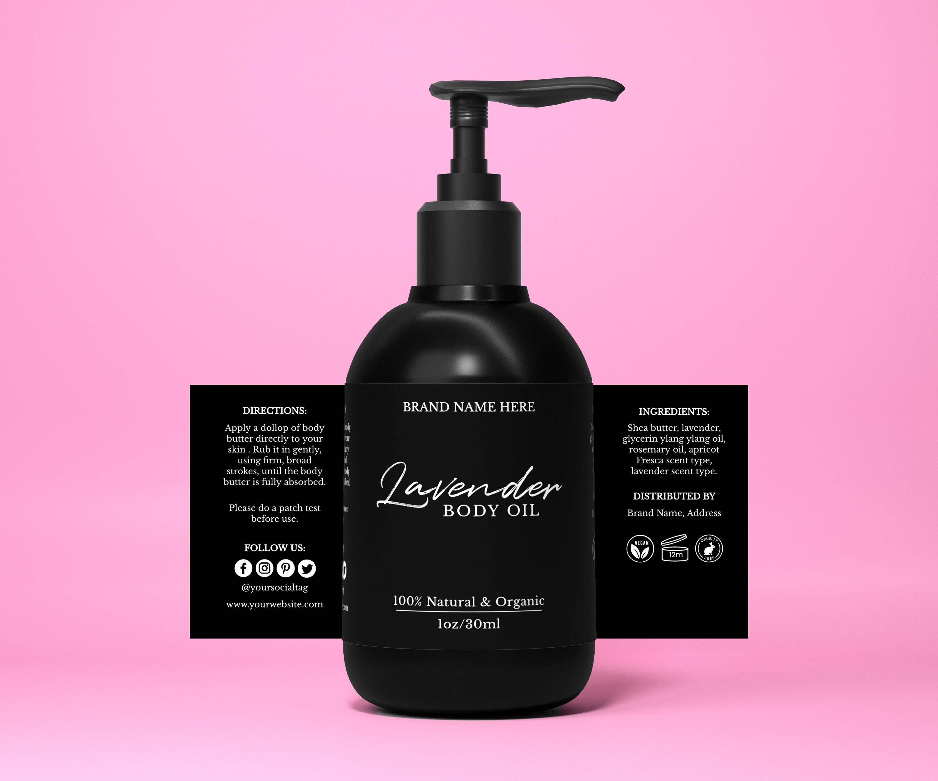 DIY Editable Skin Care Product labels in 7 sizes Essential Etsy