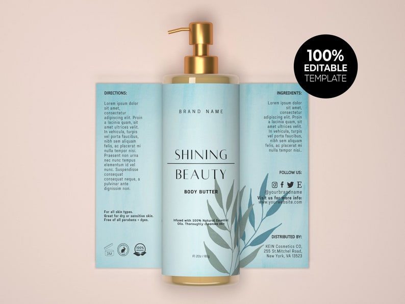 DIY Printable Skin Care Product Label Template Personalisable Etsy