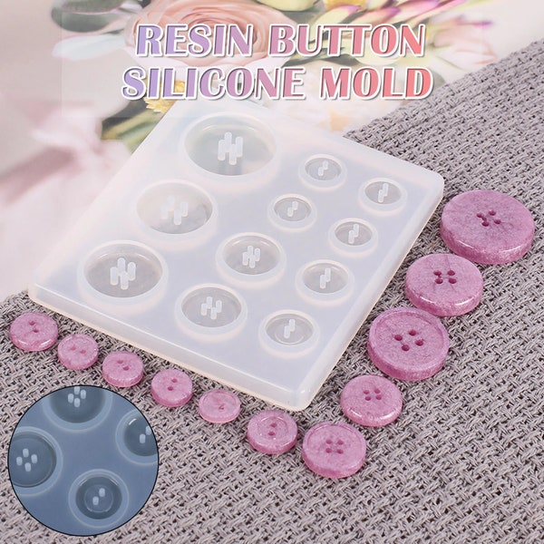 Button molds, 4-hole buttons, for resin, soap, or wax