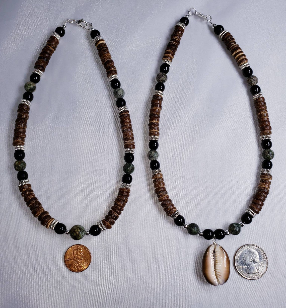 African Turquoise & Coconut Shell Choker / Necklace (with or Without ...