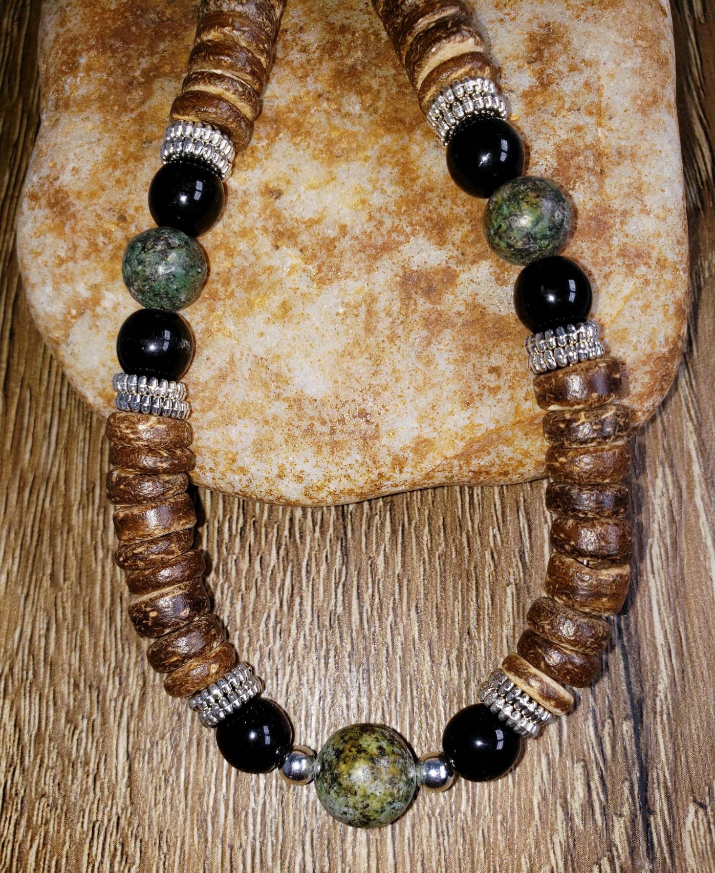 Leather Choker with African Turquoise accent