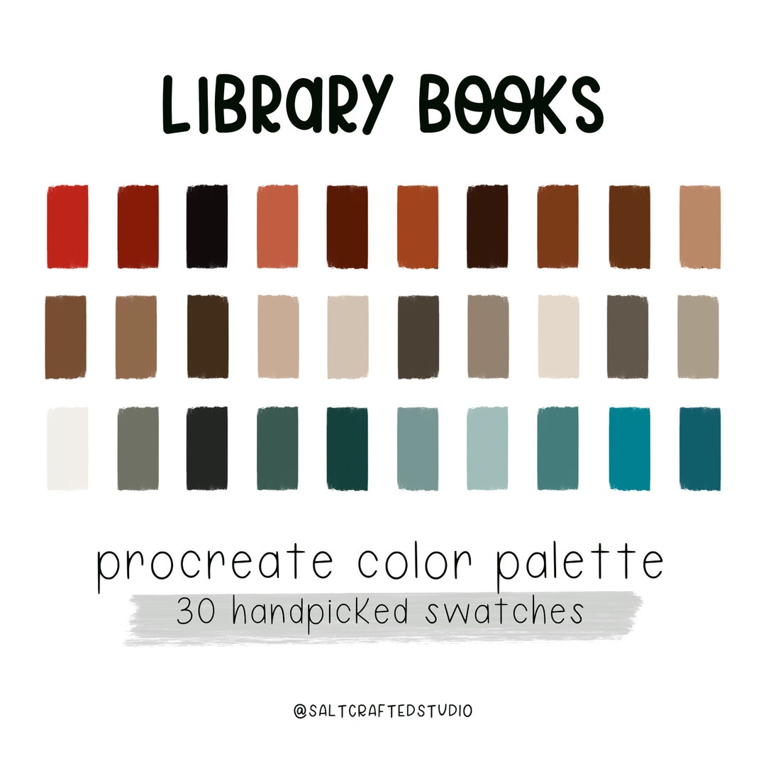 Library Books Procreate Color Palette, Color Swatches, Procreate Tools ...