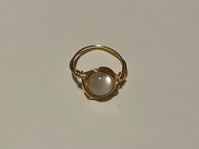 Clear White Bead Wire Wrapped Bead