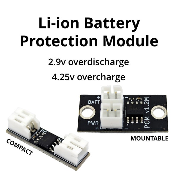 Li-ion Battery Protection Modules (PCM) and Cables - 2.9v (3v) Over Discharge Cutoff - For Lithium Ion Cell
