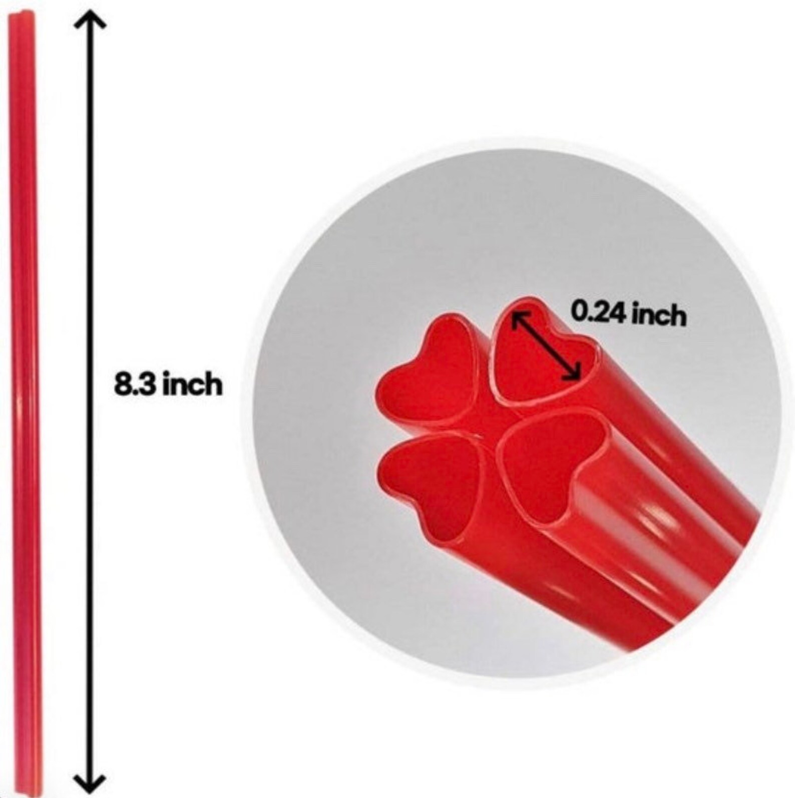 10 Reusable Red Plastic Heart Shaped Straws 8.26 length and Etsy