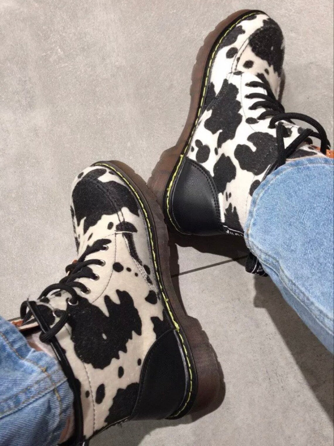 delias cow print boots