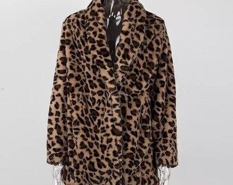 fluffy leopard coat