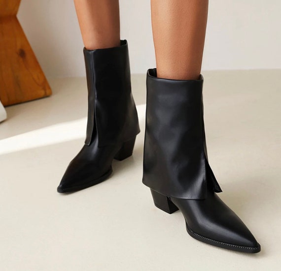 Boots Luxury High Heels Chunky 