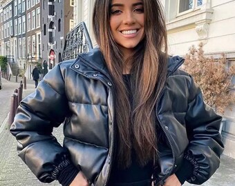 Nike Leather Jacket - Etsy