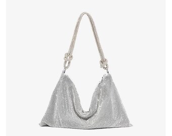 silver purse bag