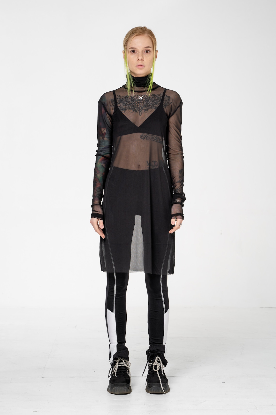 Futuristic Cyberpunk Midi Dress / Aakasha Formal Cyberpunk Etsy