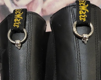 Skull boot charms for Dr Martens Boot tags with clip on ring