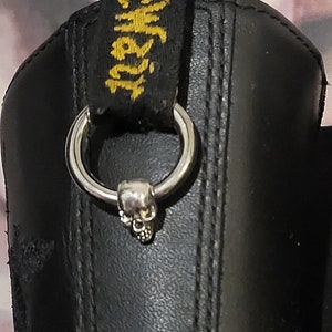 Skull boot charms for Dr Martens Boot tags with clip on ring image 2