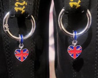 Union Jack Heart Boot Charms for Dr Martens Boots Unisex Boot Accessories