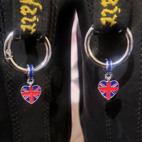 Pendentifs Union Jack Heart pour bottes Dr Martens Accessoires de bottes unisexe