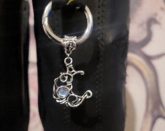 Sun and Moon boot charms to fit Dr Martens Boot tags large clip ring