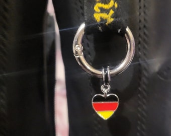 German Flag Heart Boot Charms for Dr Martens Boots Unisex Boot Accessories