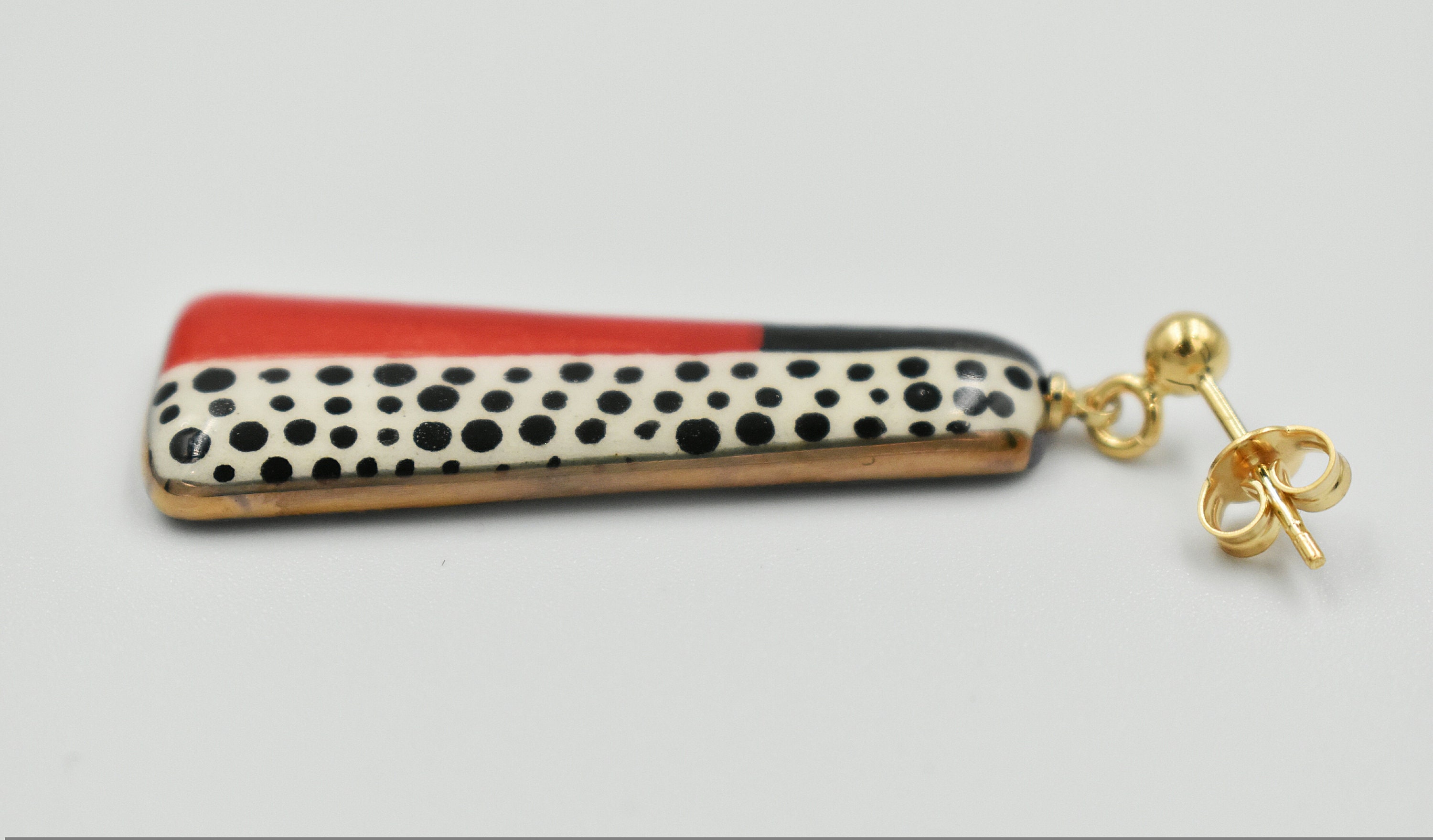 Handmade Ceramic Earrings with Gold. Women Accessories. Etsy