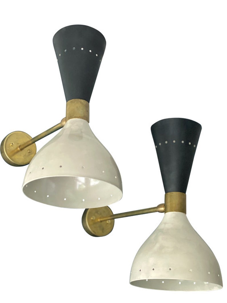 A Pair of Wall Sconce Diabolo Pair of Modern Italian Wall Lights Wall Fixture Lamps image 2