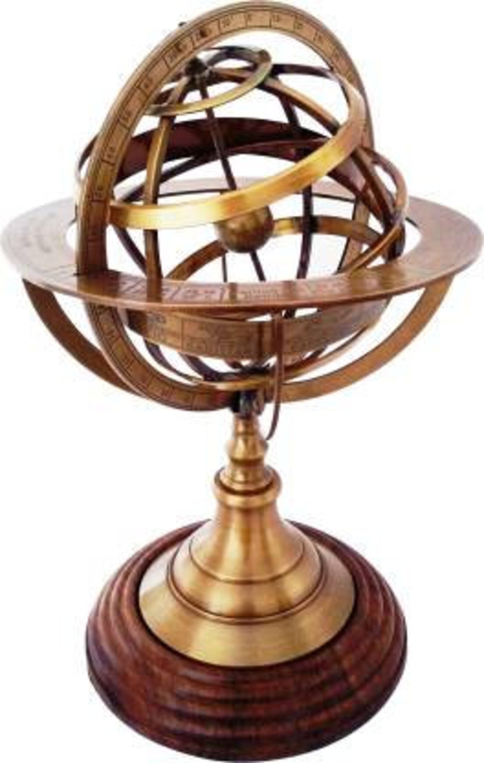 Brass Armillary Sphere Globe Clock Spherical Astrolabe Compass Etsy