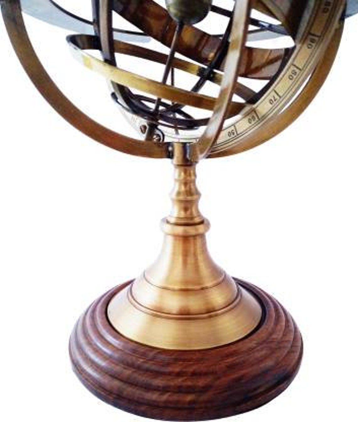 Brass Armillary Sphere Globe Clock Spherical Astrolabe Compass Etsy