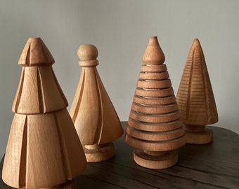 Adornos de estilo escandinavo de pino de madera hechos a mano