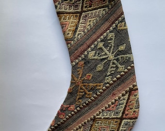 Calcetines Kilim navideños Decoración de chimenea Medias navideñas hechas a mano, decoración navideña, medias navideñas, regalo de Navidad, calcetines de Papá Noel