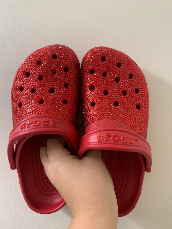 Sparkly Ruby Red Crocs Etsy Denmark