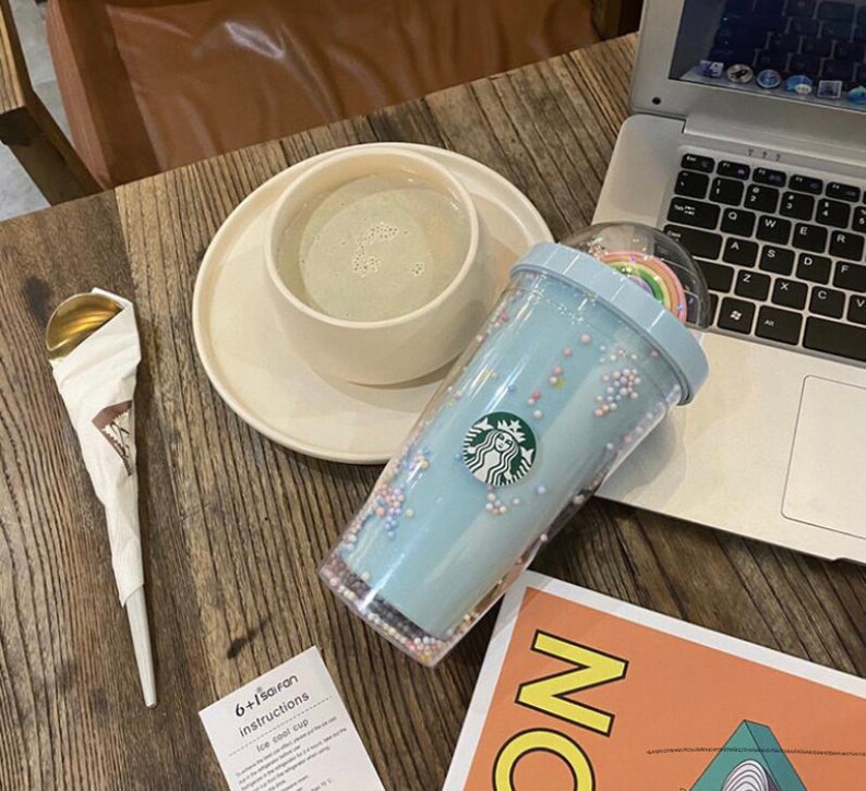 Rainbow dome lid Starbucks cup