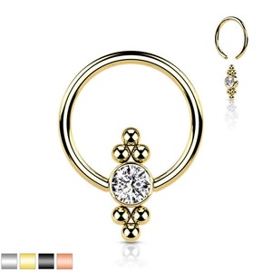 Horizontal hood piercing rings top