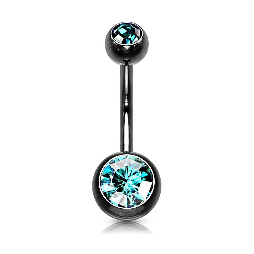 Jewelled titanium belly bars clearance