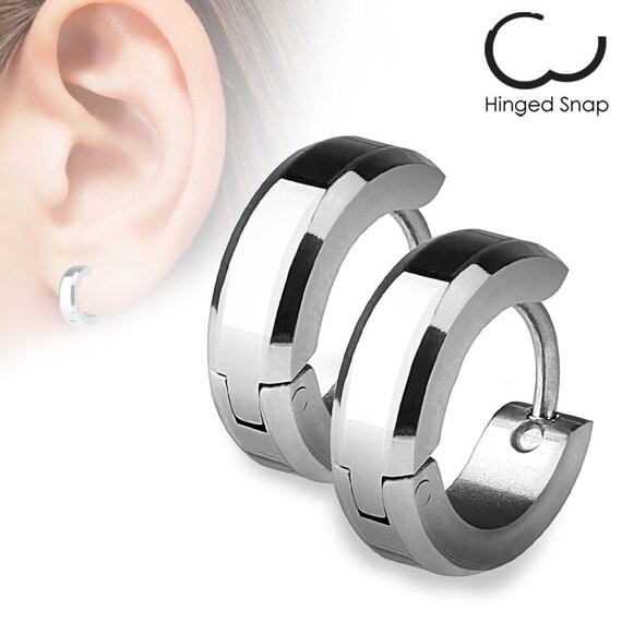 Shop 14K White Gold 1cm Thick Huggie Earrings | Carbon & Hyde