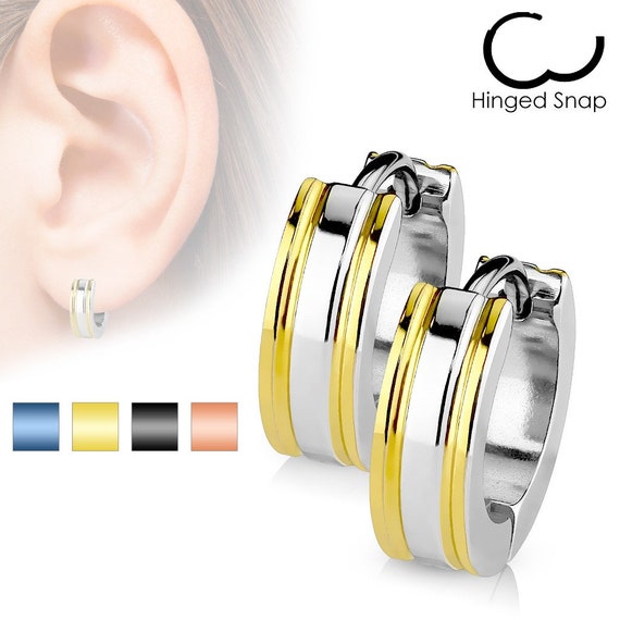 3mm Thick Hinged Round Hoop Earrings - 316L Stainless Steel - Pair –  piercedowl