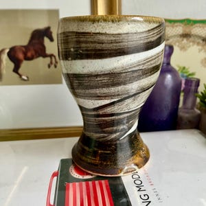 Vintage studio handmade art pottery goblet cup vase
