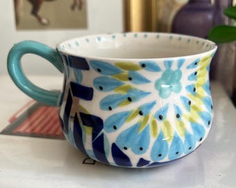 Anthropologie KINETIC STENCIL 10 oz cup Mug