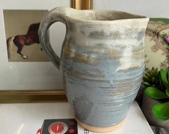 Vintage studio handmade pottery pitcher jug
