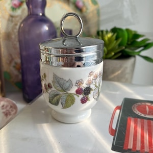 Royal Worcester Porcelain small Egg Coddler Lavinia Blackberries Pattern England