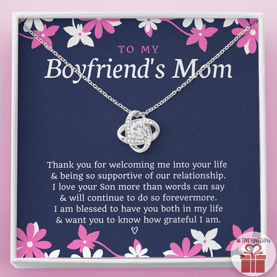 To My Boyfriend's Mom Necklace, Gift for Boyfriend Mother, Birthday Gift  Christmas Gift for Boyfriends Mom 