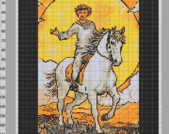 Tarot The Sun Cross Stitch PDF Pattern, Modern Cross Stitch Chart, Hand Embroidery