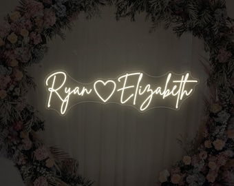 Custom Neon Name Sign Wedding, Family Light up Name Sign, Heart Neon Sign Wedding, Name Neon Sign Bedroom Personalized Gifts