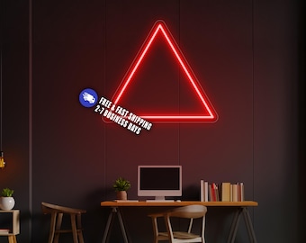 Triangle LED Neon Sign Bedroom Wall Decor, Geometric Neon Sign Cusom, Wall Sign Triangle Lamp, Triangle Wall Art Neon Sign Custom