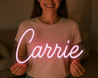 Personalized Nursery Decor Girls Name Neon Sign Pink, Wall Art Decor Led Name Neon Sign Letters, Aesthetic Led Lights Custom Neon Sign