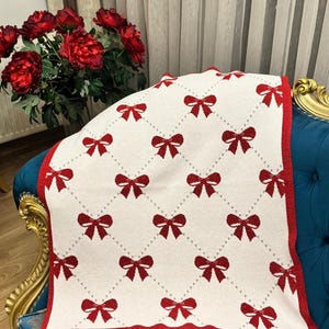 Knited Baby Blanket, Xmas , Metallic Yarn