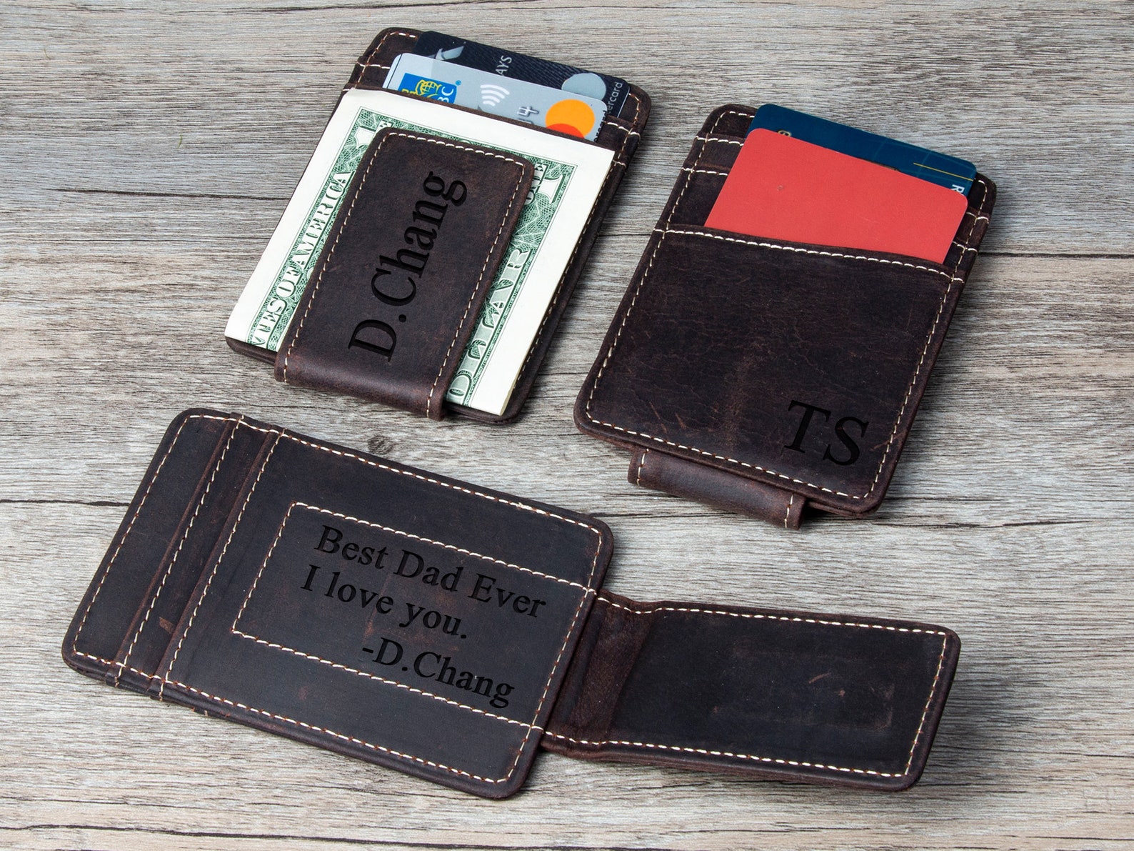 Mens Leather Money Clip Unique Gifts for Men Personalized Etsy