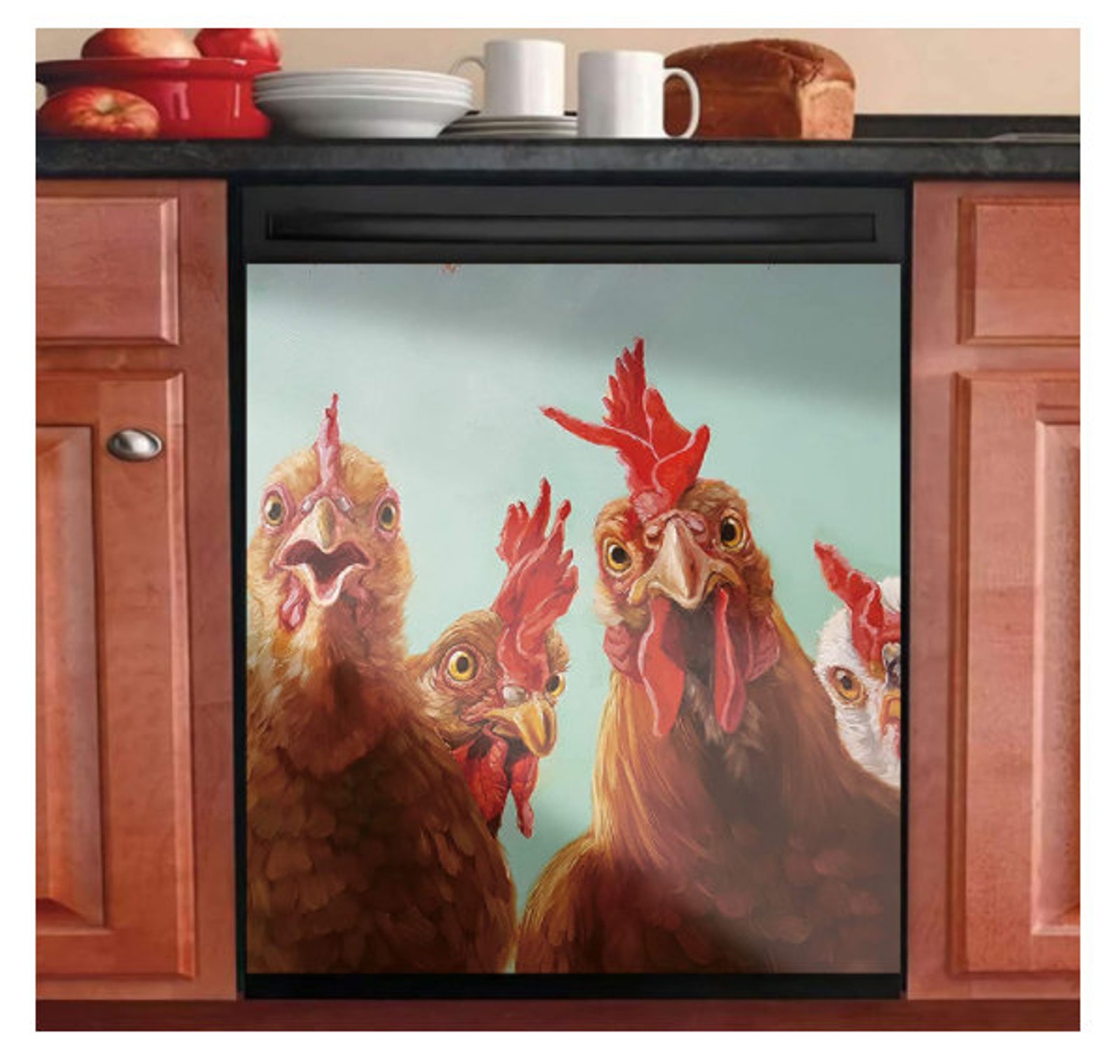 Rooster Hen Dishwasher Door Cover Sheet Chicken Dishwasher Etsy