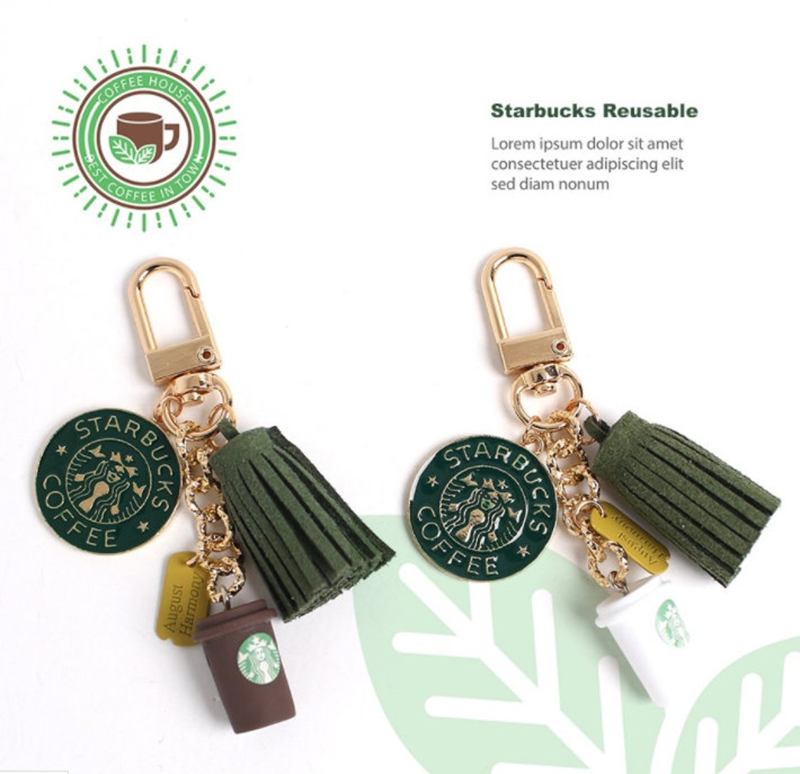 Starbucks Keychain / Keyring / Handmade / Cute Toy Keyring / Etsy