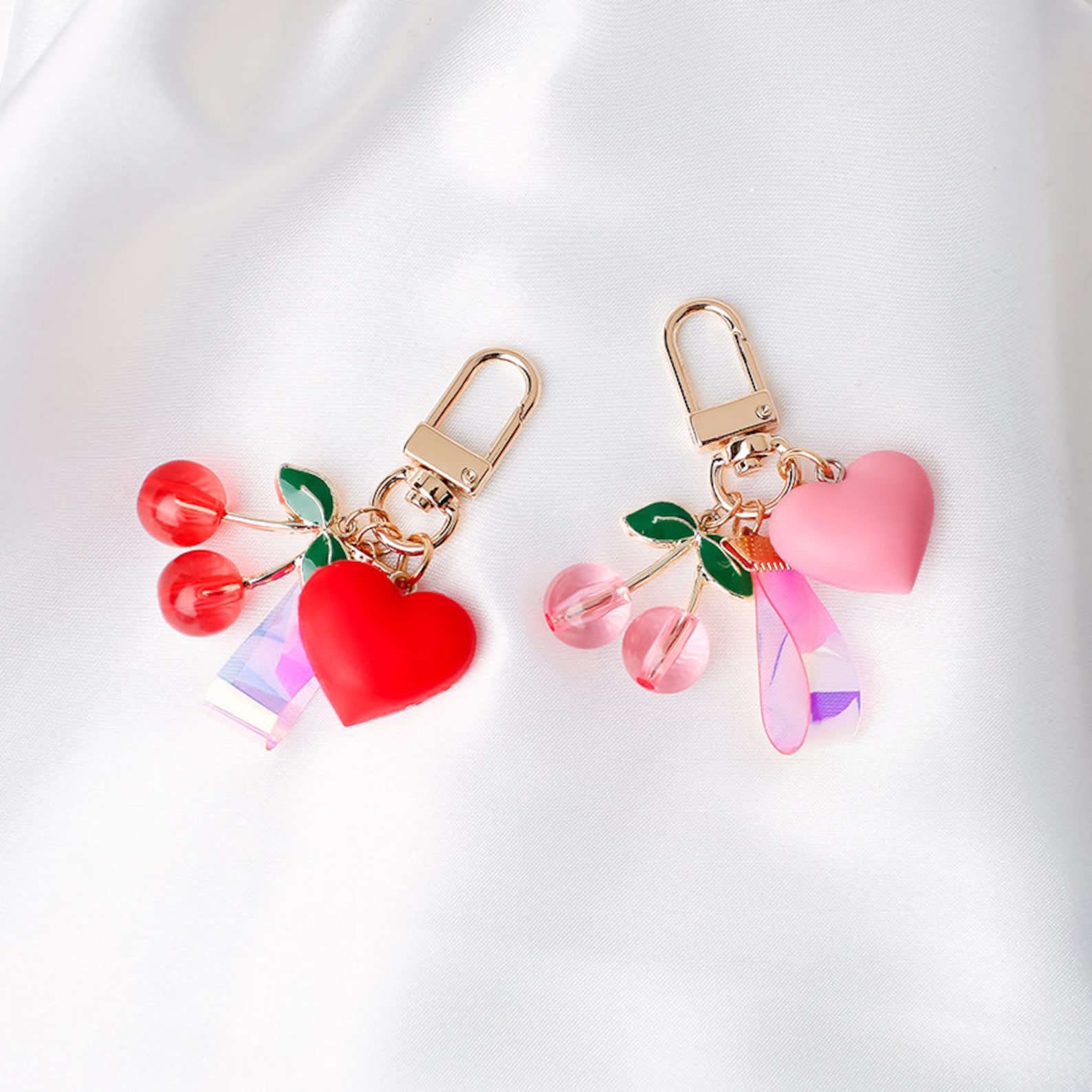 Cherry Heart Keyring / Keychain / Handmade / Cute Toy Keyring Etsy UK